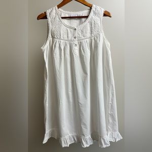 White Cottagecore Lace Sleep Dress Size Large